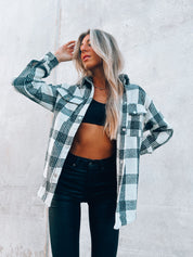 Dames shacket | Oversized vest met ruitpatroon