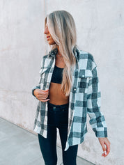 Dames shacket | Oversized vest met ruitpatroon