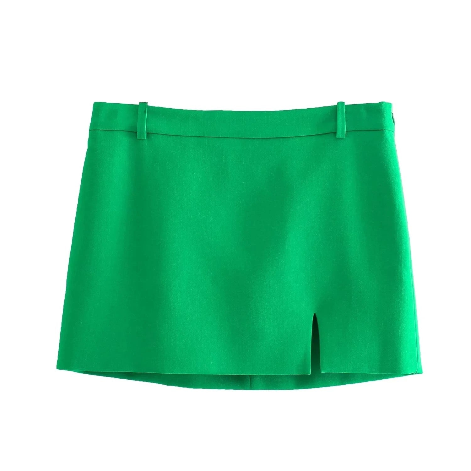 Groene dames set - Blazer en mini rok set oversized met split