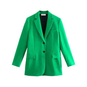 Groene dames set - Blazer en mini rok set oversized met split