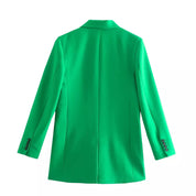 Groene dames set - Blazer en mini rok set oversized met split