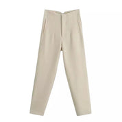 Dames broek met hoge taille en taillenaden