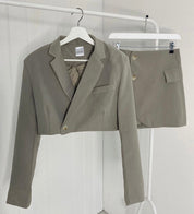 Dames tweedelig pak met blazer en minirok - Zomer set