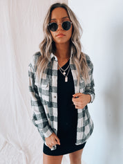 Dames shacket | Oversized vest met ruitpatroon