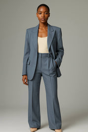 Dames blazer-pantalon set | Elegante colbert met rechte pantalon