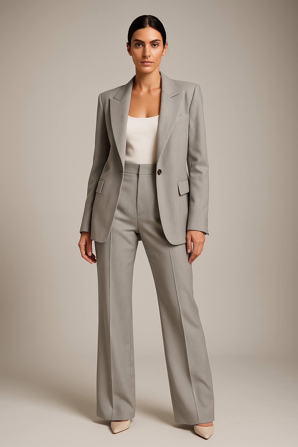 Dames blazer-pantalon set | Elegante colbert met rechte pantalon