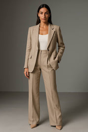 Dames blazer-pantalon set | Elegante colbert met rechte pantalon