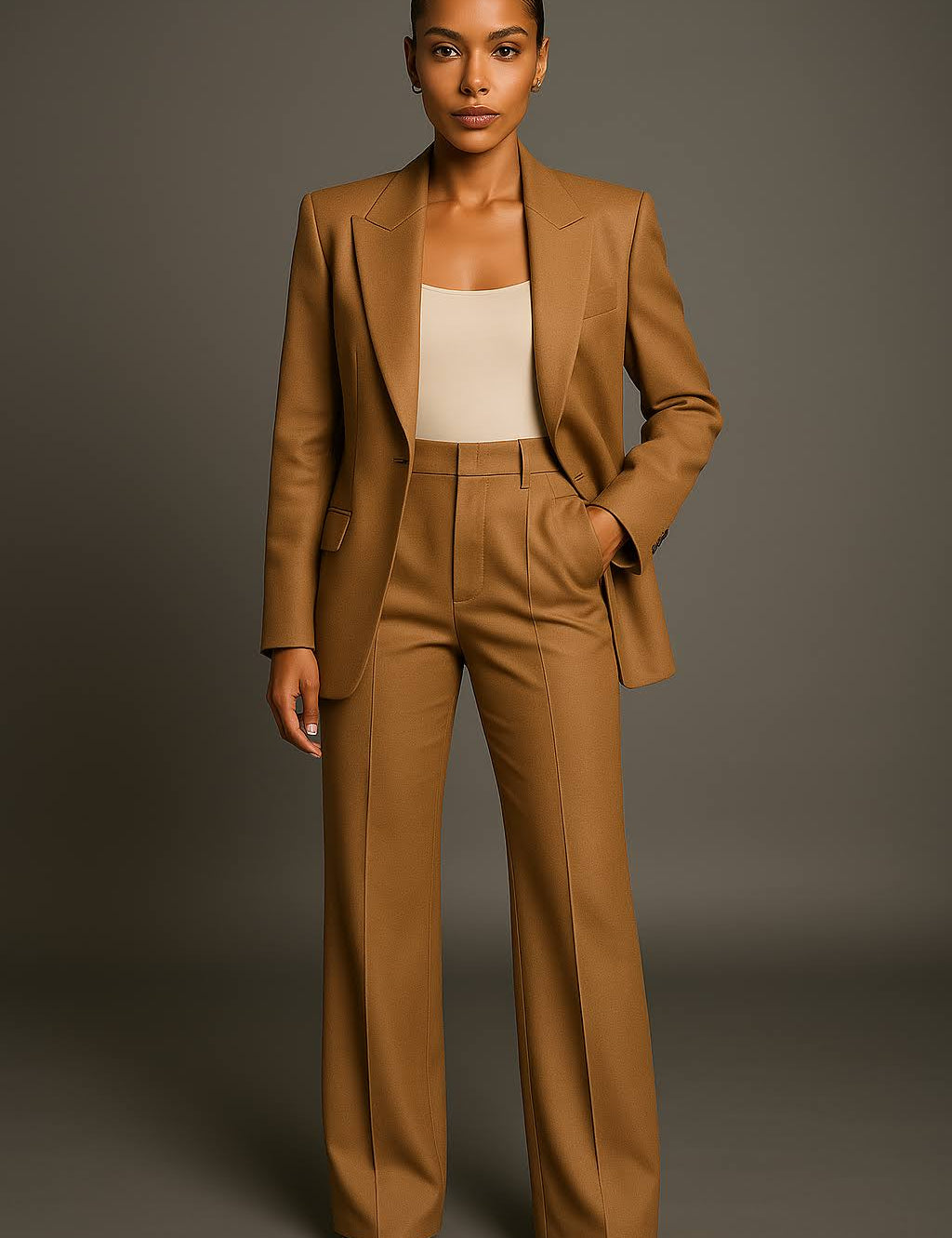 Dames blazer-pantalon set | Elegante colbert met rechte pantalon