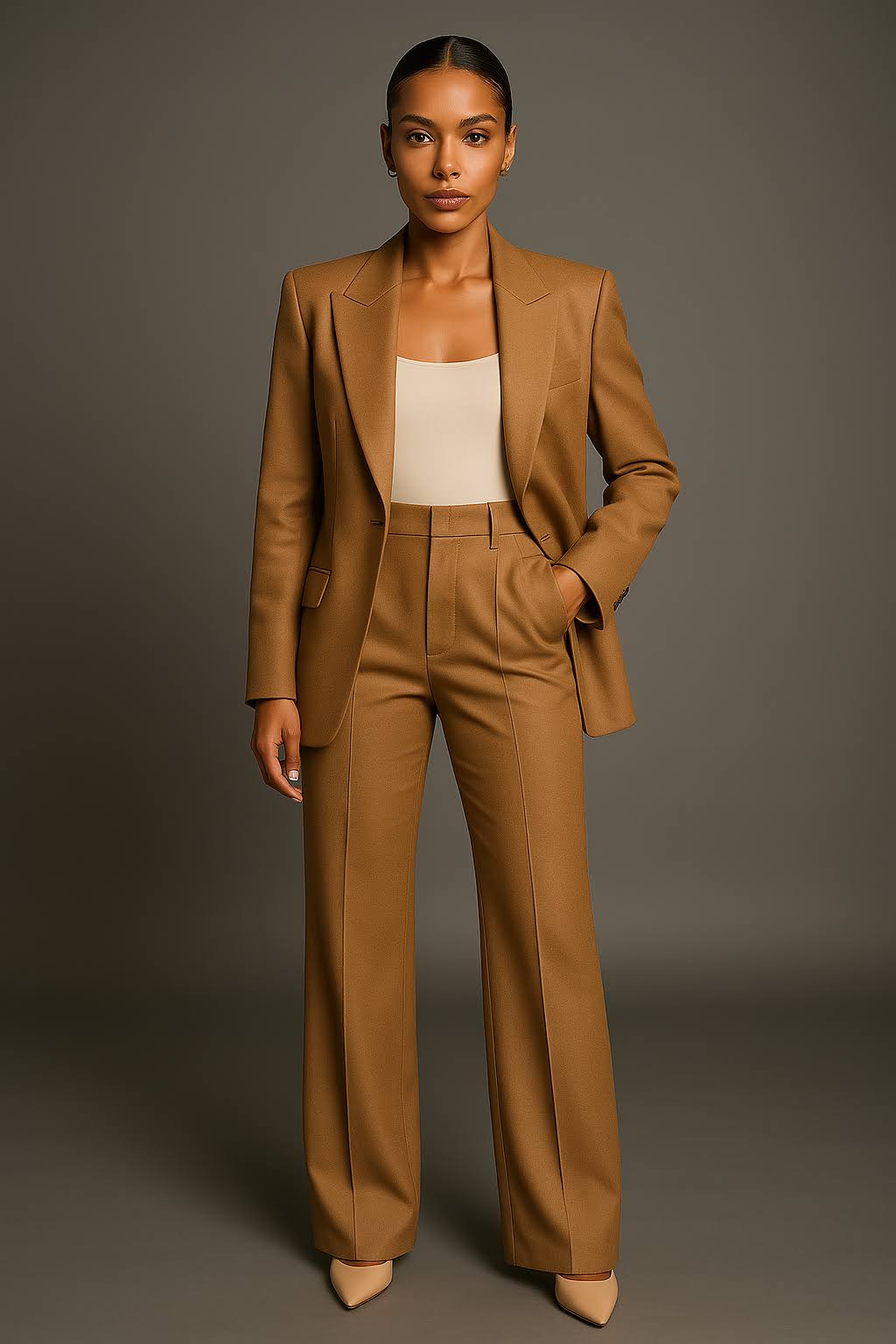 Dames blazer-pantalon set | Elegante colbert met rechte pantalon