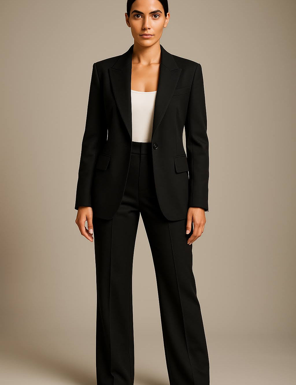 Dames blazer-pantalon set | Elegante colbert met rechte pantalon