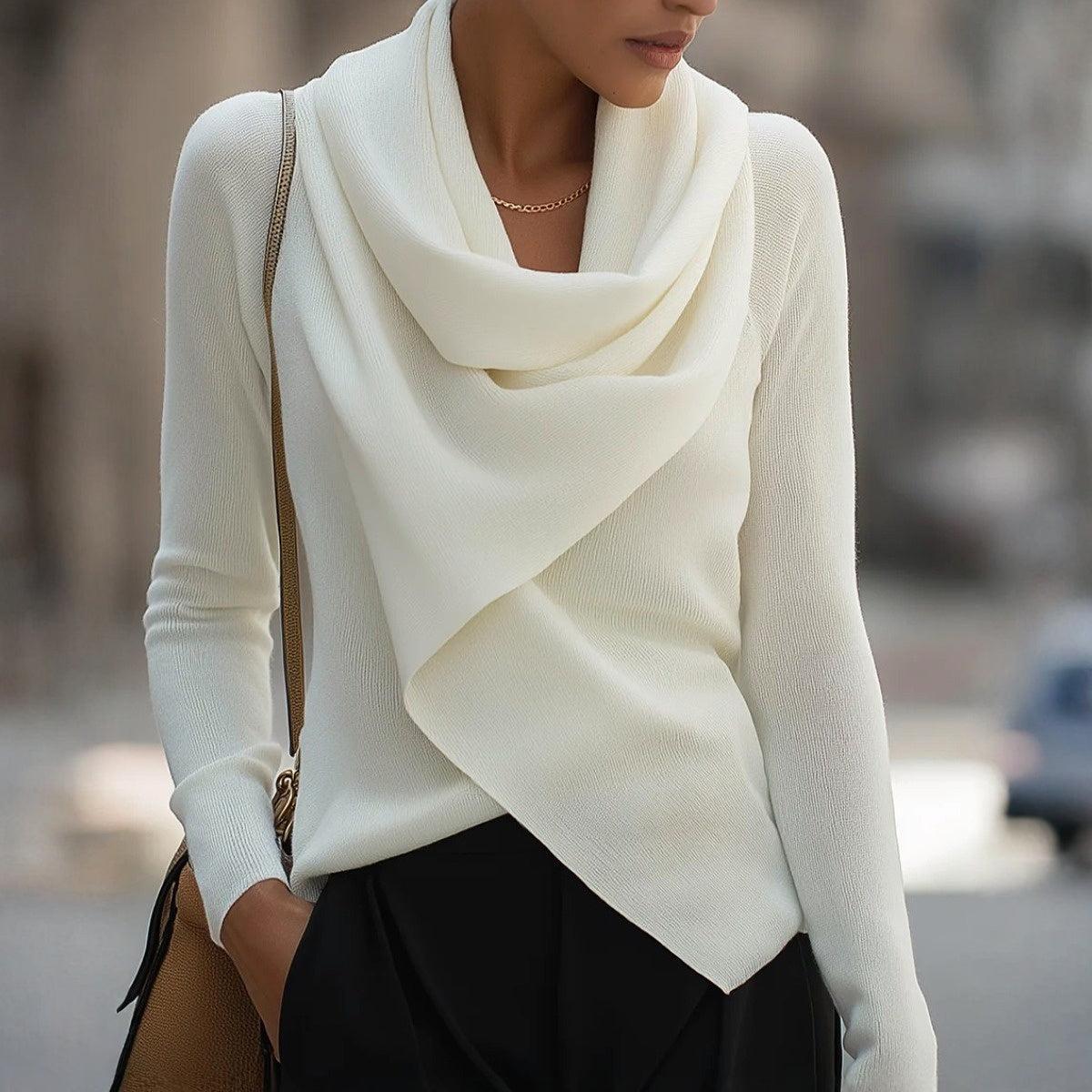 Chique dames blouse met gedrapeerde halslijn