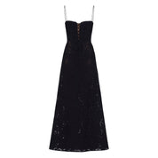 Elegante Corset Maxi Jurk met Bloemenprint - Avondjurk