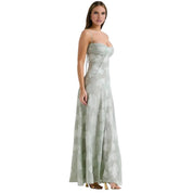 Elegante Corset Maxi Jurk met Bloemenprint - Avondjurk