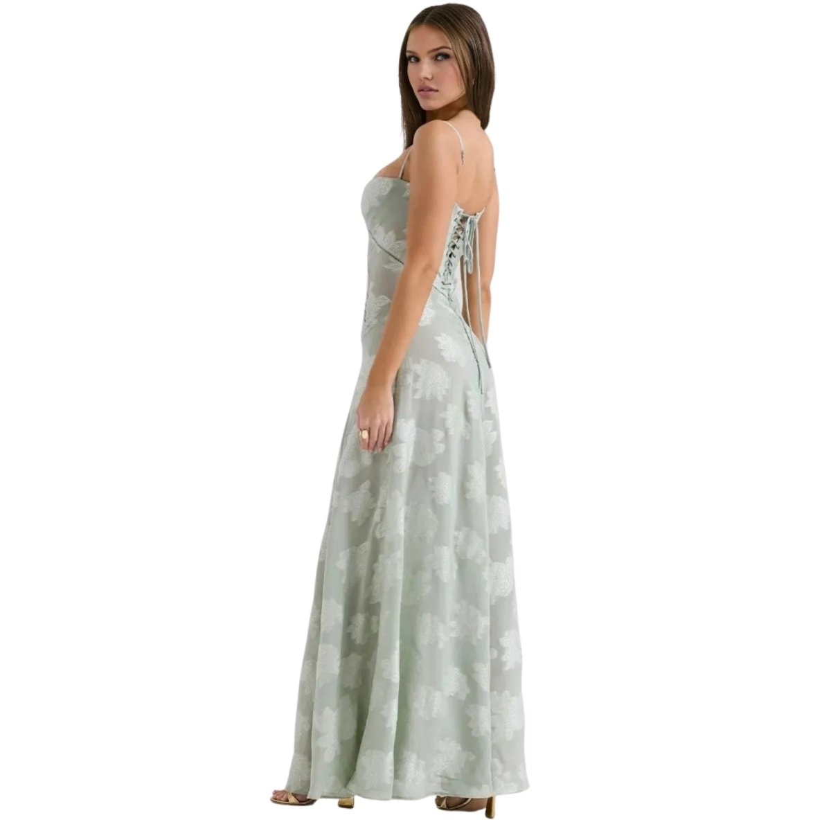 Elegante Corset Maxi Jurk met Bloemenprint - Avondjurk