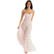Elegante Corset Maxi Jurk met Bloemenprint - Avondjurk