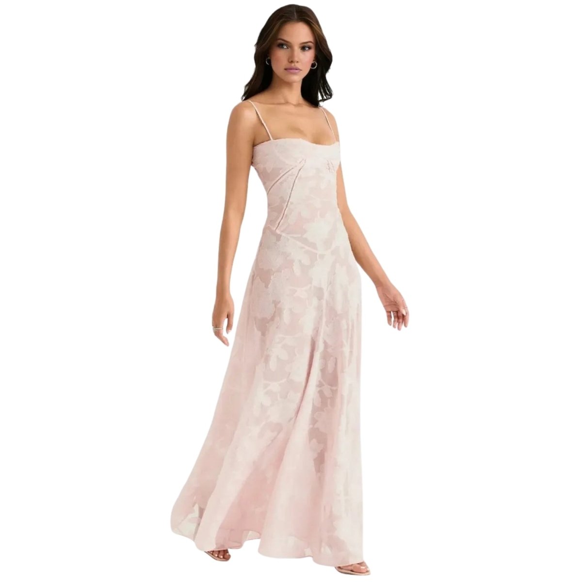 Elegante Corset Maxi Jurk met Bloemenprint - Avondjurk