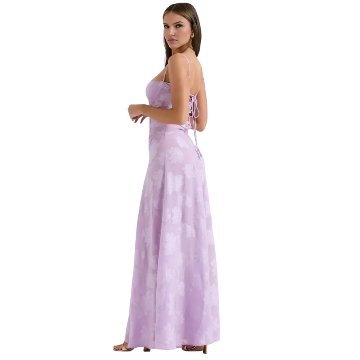 Elegante Corset Maxi Jurk met Bloemenprint - Avondjurk