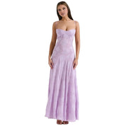 Elegante Corset Maxi Jurk met Bloemenprint - Avondjurk