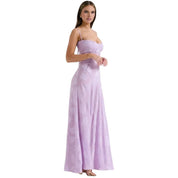 Elegante Corset Maxi Jurk met Bloemenprint - Avondjurk