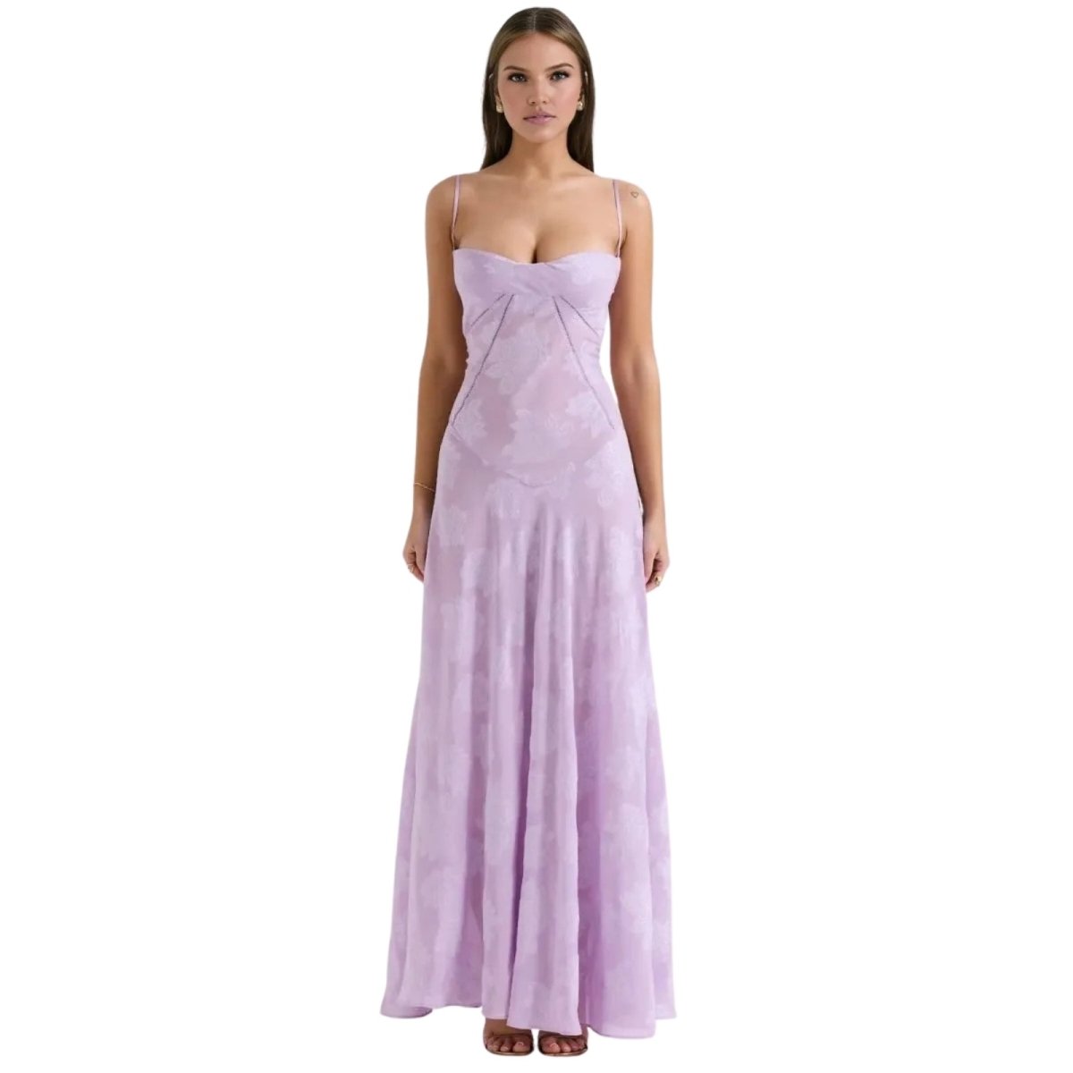 Elegante Corset Maxi Jurk met Bloemenprint - Avondjurk