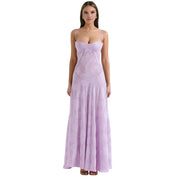 Elegante Corset Maxi Jurk met Bloemenprint - Avondjurk