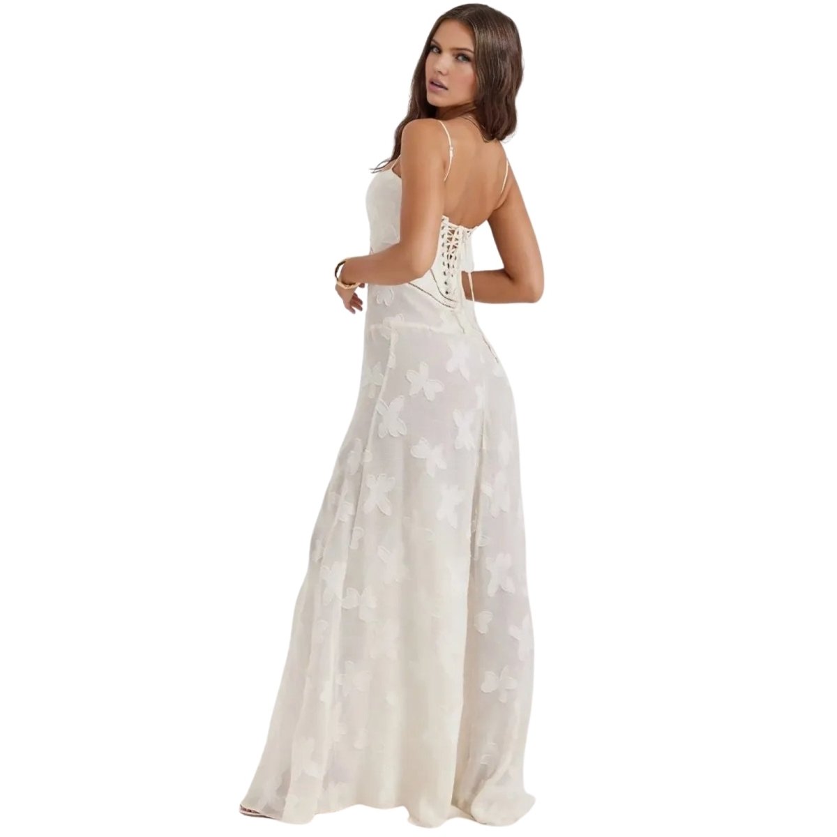 Elegante Corset Maxi Jurk met Bloemenprint - Avondjurk