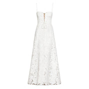 Elegante Corset Maxi Jurk met Bloemenprint - Avondjurk