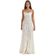 Elegante Corset Maxi Jurk met Bloemenprint - Avondjurk