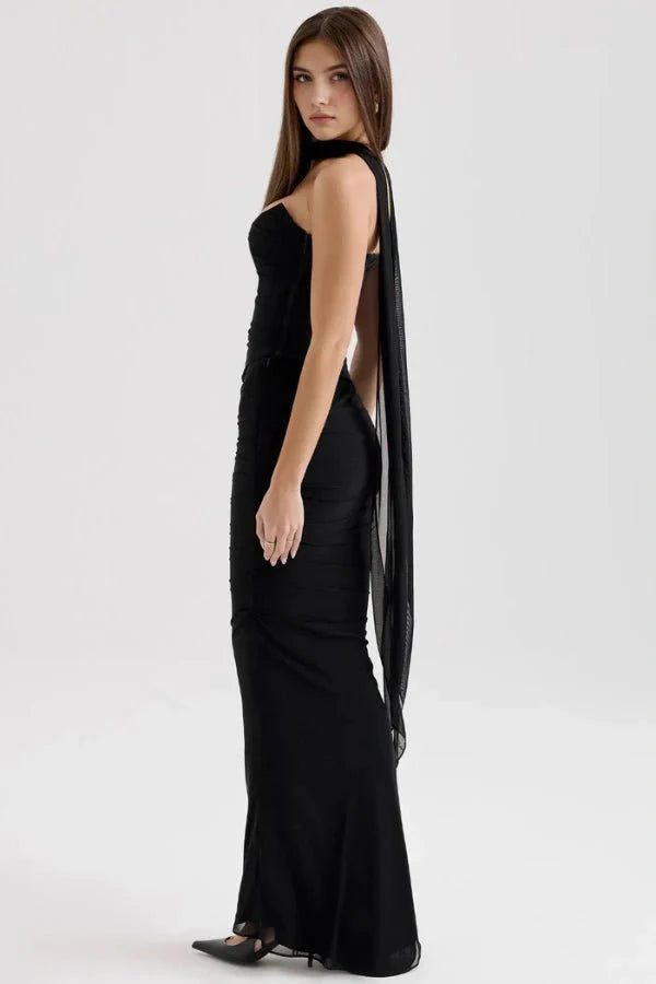 Strapless Corset Minirok met Netstof