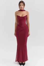 Strapless Corset Minirok met Netstof