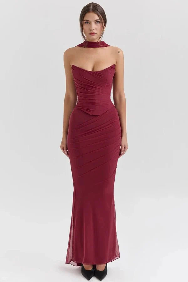 Strapless Corset Minirok met Netstof