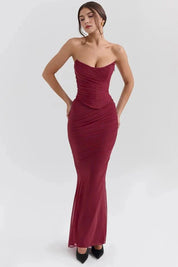 Strapless Corset Minirok met Netstof
