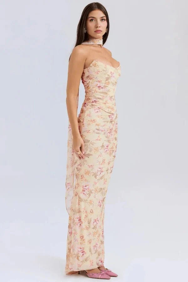Strapless Corset Minirok met Netstof