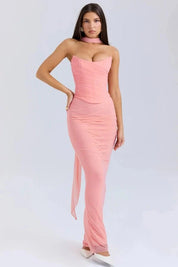 Strapless Corset Minirok met Netstof