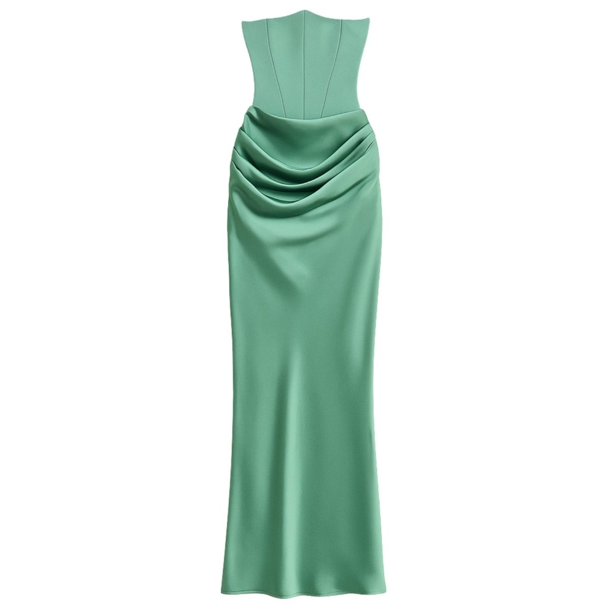 Satijnen Strapless Corset Maxi Jurk