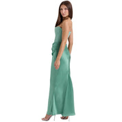 Satijnen Strapless Corset Maxi Jurk