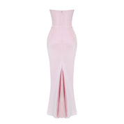 Satijnen Strapless Corset Maxi Jurk