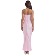 Satijnen Strapless Corset Maxi Jurk
