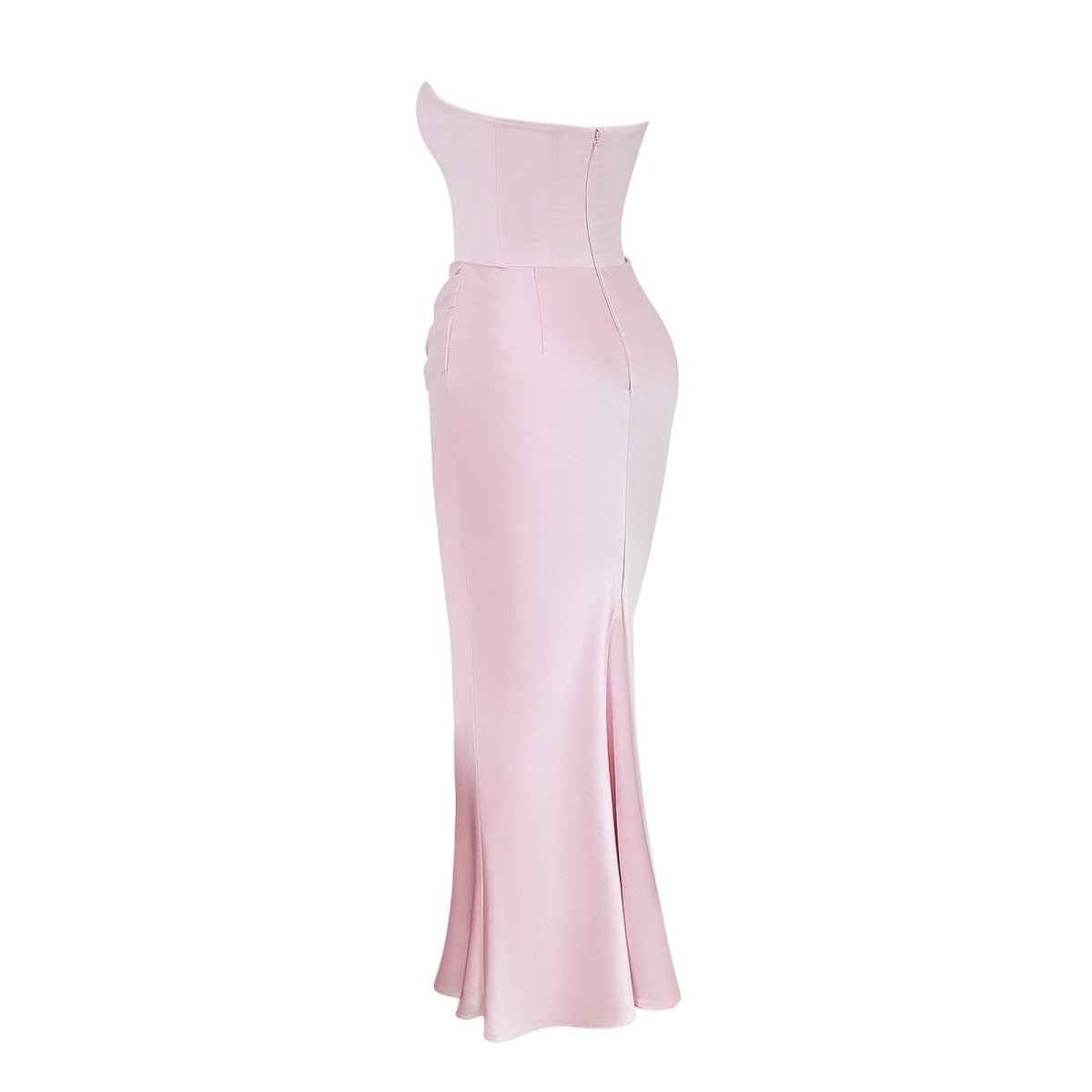 Satijnen Strapless Corset Maxi Jurk