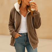Dames vest met capuchon | Zacht vest met ritssluiting