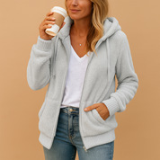 Dames vest met capuchon | Zacht vest met ritssluiting