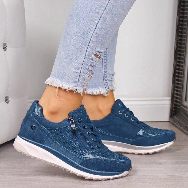 Dames sneakers | Comfortabele sportieve schoenen met rits en vetersluiting