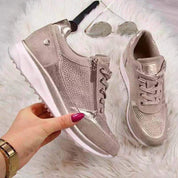 Dames sneakers | Comfortabele sportieve schoenen met rits en vetersluiting