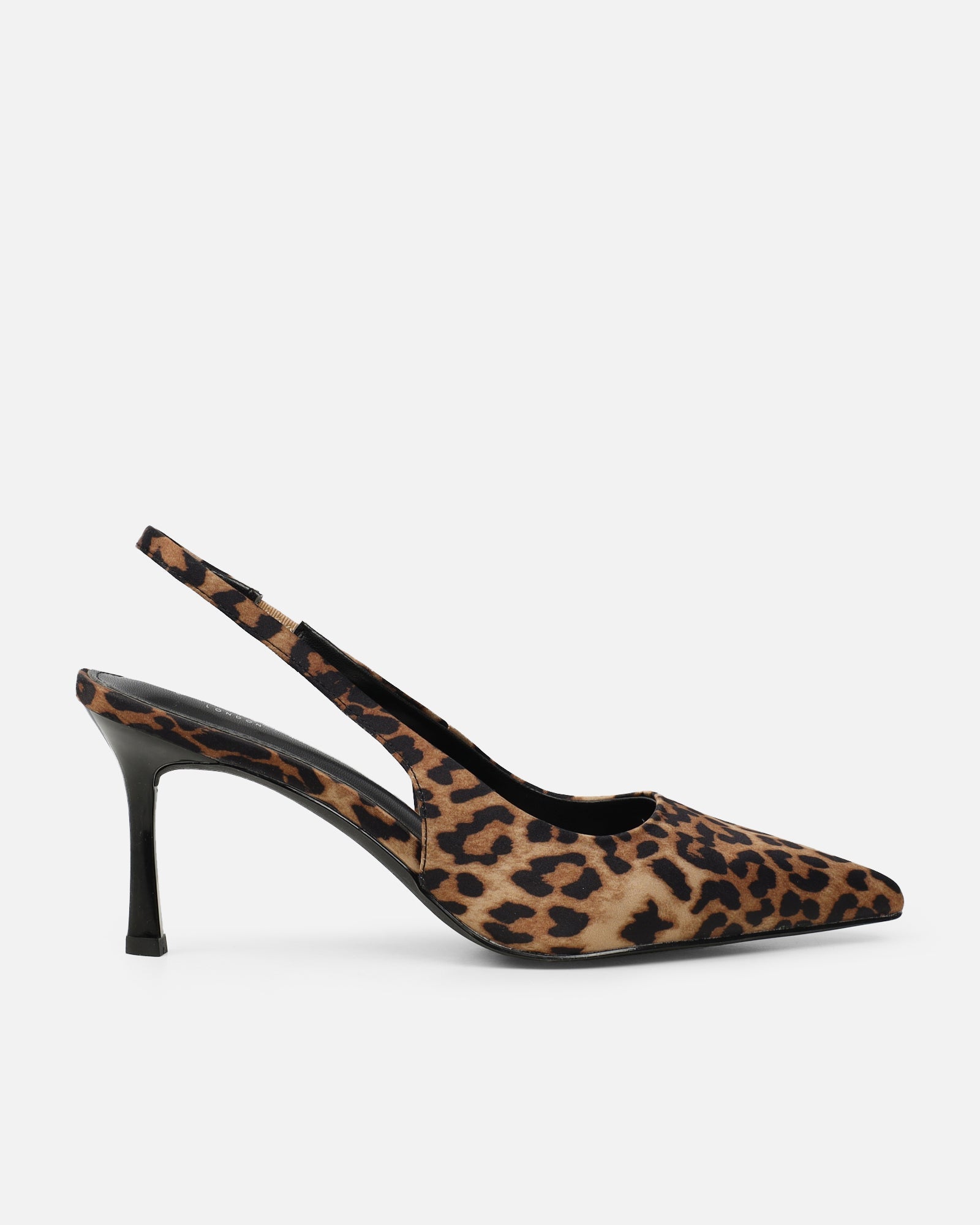 Slingback pumps | Luipaard print met puntige neus en enkelbandje