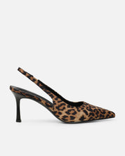Slingback pumps | Luipaard print met puntige neus en enkelbandje