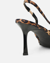 Slingback pumps | Luipaard print met puntige neus en enkelbandje