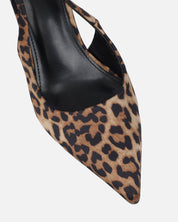 Slingback pumps | Luipaard print met puntige neus en enkelbandje