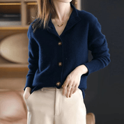 Dames cardigan met kraag – Elegante vestjas met knoopsluiting