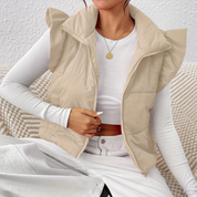 Dames bodywarmer met pofmouwtjes voor lente en zomer