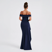Maxi dames avondjurk off shoulder met split
